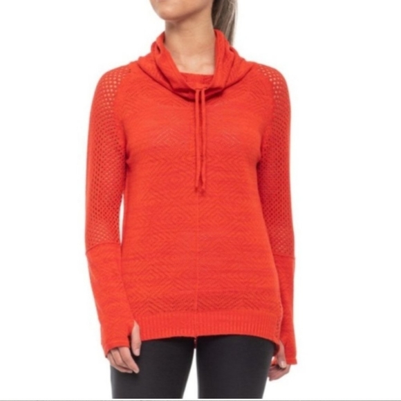 PrAna Cedar Orange Pullover Hoodie Sweater - Picture 1 of 7